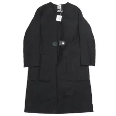 未使用 HERMES エルメス 22SS リネン ノーカラーコート ジャケット ロング セリエボタン アウター レザーベルト 38 ブラック レディース 古着 中古 USEDのサムネイル