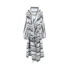ISSEY MIYAKE イッセイミヤケ シワ加工 ボーダー ラップコート その他コートのサムネイル