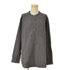 【POSTO'ALLS】1203-GC Band Collar Shirt grey covert バンドカラー 黒シャン プルオーバー長袖シャツのサムネイル