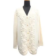 美品 Corsini&Proti コルシーニ＆プローティ レリアン カシミヤ ニット カーディガン 金ボタン 花刺繍 ヴィンテージ 大きいサイズ XL レディース 古着 中古 USED