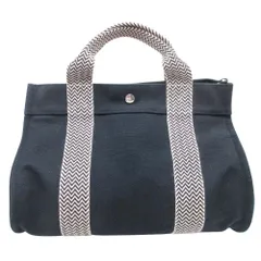 良品 HERMES エルメス カンヌPM ハンドバッグ トート キャンバス