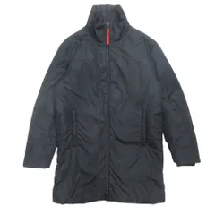 良品 00's PRADA プラダスポーツ ナイロン ジャケット ブルゾン コート 中綿 ヴィンテージ アーカイブ 24V3770 サイズ48 黒 メンズ 古着 中古 USED