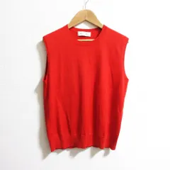 良品 23AW ebure × Ron Herman エブール ロンハーマン 別注 シルクコットン ノースリーブ ニット カットソー ベスト レッド レディース 古着 中古 USED