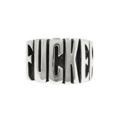 新品同様 UNDERCOVER アンダーカバー × TRASH トラッシュ 新品仕上げ済 FUCKER ファッカー リング 指輪 SV925 約19号 シルバー メンズ 古着 中古 USED 新品同様 UNDERCOVER アンダーカバー × TRASH トラッシュ 新品仕上げ済