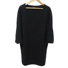 美品 Chloe クロエ Vネック ハーフスリーブ カシミヤ ニット ミニワンピース チュニック XS ブラック レディース 古着 中古 USEDのサムネイル