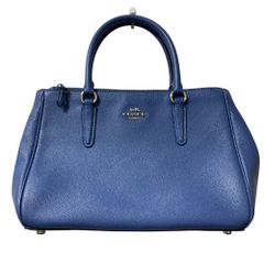 COACH ターンロック サッチェル ミニボストン 2way レザー ブルー