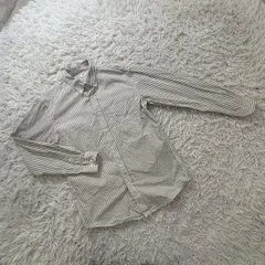 【美品】 UNIQLOユニクロ  エクストラファインコットンブロードストライプシャツ ボタンダウンカラー 長袖 高級超長綿 ストライプシャツ  グレー ボタンダウン 477640 2022年 秋 冬 メンズ S オフホワイト