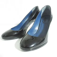 良品 YVES SAINT LAURENT rive gauche イヴサンローランリヴゴーシュ パテントレザー アーモンドトゥパンプス 35 1/2 ブラック レディース 古着 中古 USEDのサムネイル