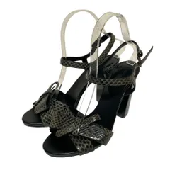 良品 GIORGIO ARMANI ジョルジオアルマーニ パイソンレザー リボンサンダル 37 23.5cm相当 グレー レディース 古着 中古 USEDのサムネイル