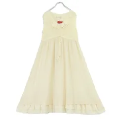 【極美品・紙タグ有】ピンクハウス★モチーフ付き♪ニットレースとローンのワンピース エクリュ系 裾かぶせ段々♪無地 残布有 z19811