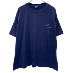 90s Hanes 半袖 プリントTシャツ XL ネイビー ヘインズ プルオーバー 90年代 バックプリント カットソー ワンプリント なつもな a805-6249のサムネイル