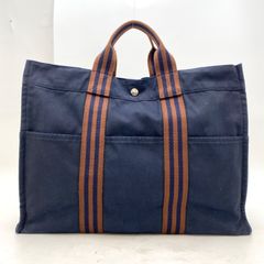 エルメス フールトゥMMキャンバストートバッグ A4 ネイビー - メルカリ