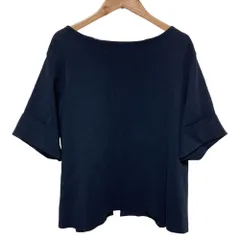 良品 STELLA McCARTNEY ステラマッカートニー ボートネック 半袖 サマーニット プルオーバー ブラウス サイズ36 ネイビー レディース 古着 中古 USEDのサムネイル