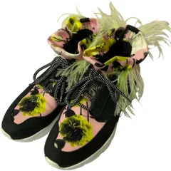 美品 MSGM エムエスジーエム フェザーファー ハイカット スニーカー 37 約24cm相当 ブラック ピンク レディース 古着 中古 USEDのサムネイル