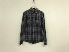 本物テットオムTeteHommeコットンチェック柄長袖シャツメンズサーフアメカジワークミリタリーストリートスケータービジネススーツモードゴルフドレスグレー5Mのサムネイル