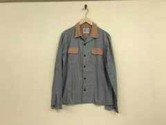 本物スティッフSTIFFコットン千鳥柄オープンカラー長袖シャツメンズサーフアメカジワークミリタリーストリートスケータービジネススーツモードゴルフドレス青ブルー白ホワイトMのサムネイル
