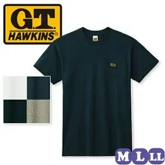 グンゼ ホーキンス Tシャツ 半袖 丸首 綿100% L グレーモク | 天竺 ワンポイント メンズ 綿 下着 肌着 インナー HK2113B GUNZE G.T.HAWKINSのサムネイル