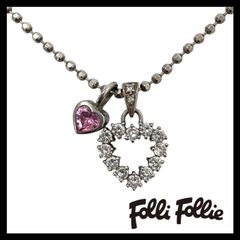 Folli Follie ネックレス ダブルハート シルバー925 - メルカリ