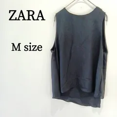 ZARA ザラ レディース ノースリーブ ブラウス シアー素材 ブラック M