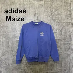 【Y-783】80s adidas アディダス デサント製 トレフォイル ロゴ スウェット 紫 パープル ヴィンテージ OLD adidas 銀タグ ラグラン USA古着 ストリート 古着 アメカジ トラックトップ風 オールドアディダス メンズ M相当 希少