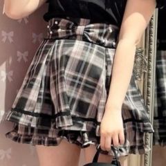 Noble Check Flare Skirt ANDWANG - メルカリ