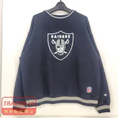 05w21567 Champion × NFL RAIDERS   クルーネックスウェット  ブラック L  中国製 メンズ  スウェット  コットン  【中古品】