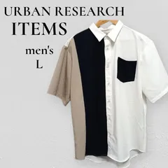 アーバンリサーチアイテムズ URBAN RESEARCH ITEMS パネルデザイン 半袖シャツ 【L】