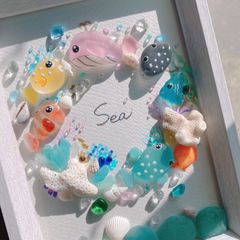 シーグラスアート 雨の日も笑顔 春 梅雨 5月 6月 - メルカリ