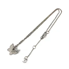 Christian Dior クリスチャンディオール  バタフライ　ネックレス　ラインストーン　シルバートーン　刻印あり「Dior」　ロゴ　ラグジュアリー　高級　ハイブランド
