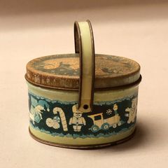 ヴィンテージ 丸缶　円筒形 ブリキ缶 収納ケース　昭和レトロ　ビンテージ ヴィンテージ 丸缶 円筒形 ブリキ缶 収納ケース 昭和レトロ ビンテージ