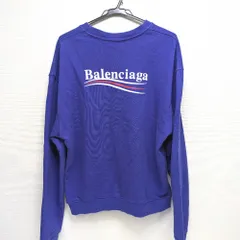 Dz450011 バレンシアガ トレーナー ロゴ Political Campaign CA00985-AC63081 ブルー Lサイズ メンズ BALENCIAGA 中古のサムネイル