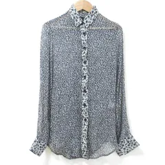 良品 D＆G ディー＆ジー ドルチェ&ガッバーナ フラワープリント 小花柄 ロングスリーブ 長袖 シアーブラウス シャツ 36 ブラック レディース 古着 中古 USEDのサムネイル