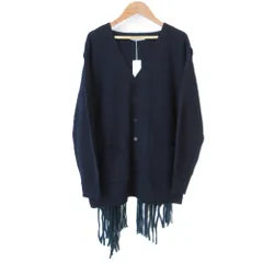 未使用 23AW GALERIE VIE ギャルリーヴィー ボイルドニットカーディガン サイズF ネイビー ダークグリーン レディース 古着 中古 USED