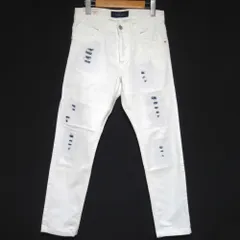 美品 クリーニング済 ENTRE AMIS アントレアミ ダメージリペア加工 ストレッチ デニムパンツ ジーンズ W29 ホワイト メンズ 古着 中古 USEDのサムネイル