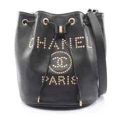シャネル CHANEL ショルダーバッグ ドーヴィル 巾着 AS1045 ブラック キャビアスキン(グレインドカーフ) ドーヴィル ロゴスタッズ ドローストリング バケットバッグのサムネイル