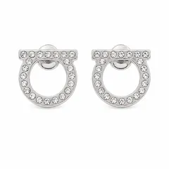 【ギフト対応可】フェラガモ FERRAGAMO ピアス Gancini crystals earrings ガンチーニ クリスタル シルバー レディース アクセサリー ジュエリー 人気 ブランド おしゃれ 誕生日 記念 プレゼント ギフト 送料無料のサムネイル