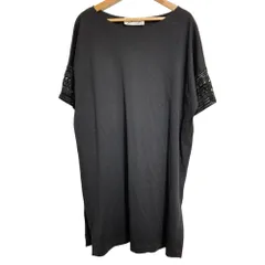 良品 GENNY ジェニー クロシェスリーブTシャツワンピース 42 ブラック レディース 古着 中古 USEDのサムネイル