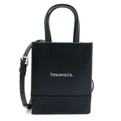 【 美品 】TIFFANY&Co. ティファニー ショルダーバッグ ミニショッピングトート ブラック ティファニーブルー 2way レディース ミニバッグ 黒のサムネイル