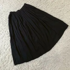 無印良品（MUJI） 341810-350 コットン100% 裏地有り ウエストゴム コットンスカート ギャザースカート 春 夏 秋 レディース S ブラックのサムネイル
