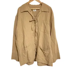 良品 6 ROKU ロク ビューティー＆ユース LACE UP SHIRT リネンブレンド 長袖 レースアップシャツ ブラウス 36 ベージュ レディース 古着 中古 USEDのサムネイル