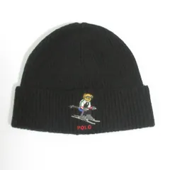 美品 POLO RALPH LAUREN ポロラルフローレン ポロベア ニットキャップ ブラック レディース 古着 中古 USED