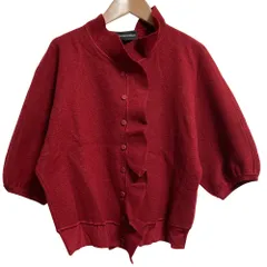 美品 EMPORIO ARMANI エンポリオアルマーニ 半袖 フリルジャケット サイズ42 レッド レディース 古着 中古 USEDのサムネイル