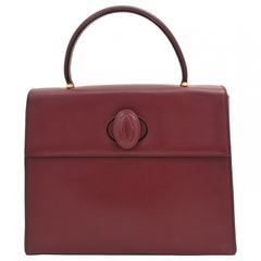Cartier】ハンドバッグ ボルドー ハッピーバースデー ロゴ型押し 