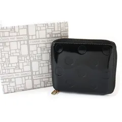 AOC26038 COMME des GARCONS コムデギャルソン 二つ折り財布 現状品 ラウンドファスナー ブラック 黒 POLKA DOTS スペイン製のサムネイル