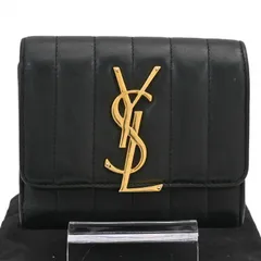 【中古】サンローラン YSL カサンドラ コンパクトウォレット 二つ折り財布 Bランク ys6437cc