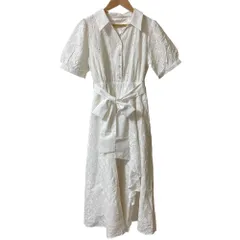 美品 25SS PROPORTION BODY DRESSING プロポーションボディドレッシング カットワーク刺繍シャツワンピース サイズM ホワイト レディース 古着 中古 USED
