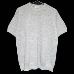 美品 MACKINTOSH LONDON マッキントッシュロンドン 交編レース クルーネック 半袖 ニット Tシャツ カットソー L グレー メンズ 古着 中古 USEDのサムネイル