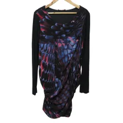 美品 VIVIENNE TAM ヴィヴィアンタム パワーネット グラフィックプリント 長袖 チュニック ミニワンピース 1 ブラック レディース 古着 中古 USEDのサムネイル