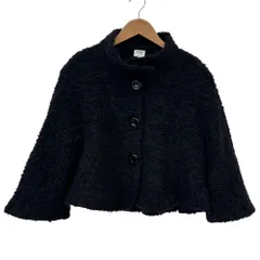 美品 ARMANI COLLEZIONI アルマーニコレッツィオーニ プードルショートニットジャケット 38 ブラック レディース 古着 中古 USEDのサムネイル