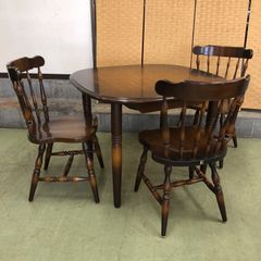 大阪府内お渡し限定】ダイニングテーブル 1本足 イス4脚セット 柏木工